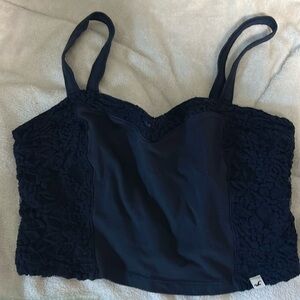 Hollister Navy crop top